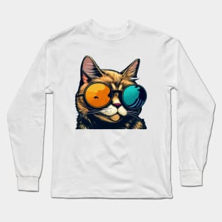 Colourful glasses kitty Long Sleeve T-Shirt